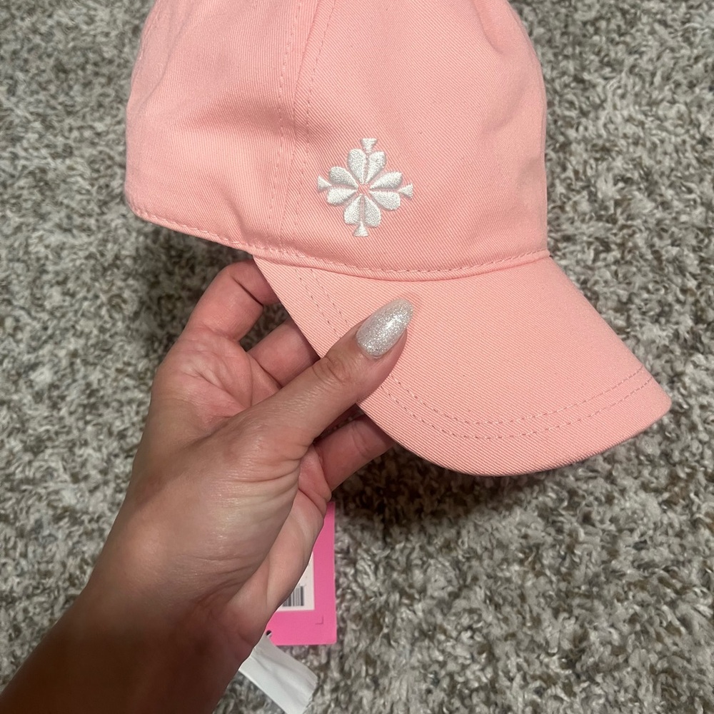 Kate Spade Pink Baseball Cap 
with White Floral Embroidery - Picture 4 of 7